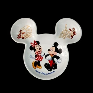 Thailand Disney Mickey Minnie Mouse Ear Head Chip & Dale Trinket Tray Candy Dish - Picture 1 of 3