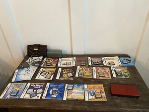 Nintendo DS Lite Red Black With 16 Games + Case + Charger NICE LOT FREE SHIPPING - Picture 1 of 16