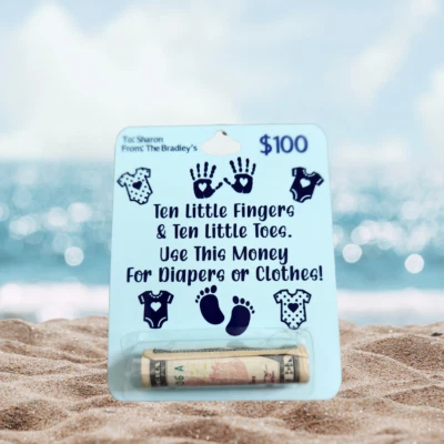 Baby Shower Money Card, Baby Shower Gift, Unique New Mom Gift, New Dad Gift - Image 1 of 4