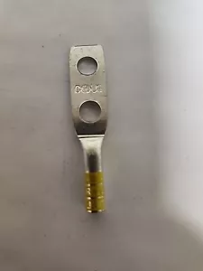 Lug a compressione giallo 14-10AWG - 1/4 foro, 2 fori, spaziatura 5/8, senza finestra - Foto 1 di 4