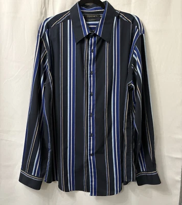 Camisa de manga larga AXIST para hombre talla 2XL azul a rayas vestido urbano Foto 1 de 4