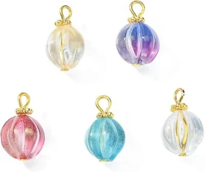 100x Crystal Pumpkin Charms Pendant for Earring Bracelet Necklace Jewelry Making - Picture 1 of 6