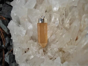 Tangerine Quartz 6 Sided Point Pendant-Natural Tangerine Quartz-2nd Chakra-Joy! - Picture 1 of 4