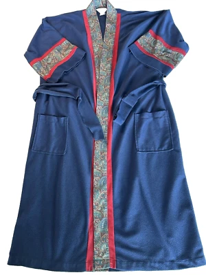 Bata de hombre vintage punto hemingway polar detalles cachemira (36-40) con cinturón Foto 1 de 4