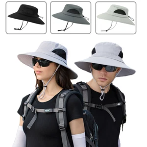 Wide Brim Sun Hat UPF 50+ Bucket Cap Fishing Safari Hiking Boonie Summer Camping - Picture 1 of 11