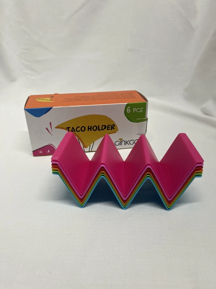 GINKGO Colorful Taco Holders set of 6, Large Taco Stand with Handles - Image 1 of 4