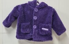 Baby Patch Girls Purple Fluffy Toddler Winter Jacket Coat Size 0-3 Months Hooded