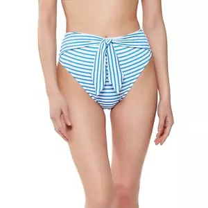 $48 Jessica Simpson Women's Standard Mix & Match Stripe Print Bikini Blue Medium - Picture 1 of 2