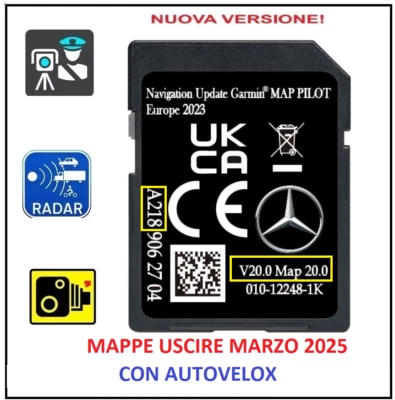 SD MERCEDES GARMIN MAP PILOT NTG5 STAR1 A218 V20 - 2023 - 2024 Europa AUTOVELOX