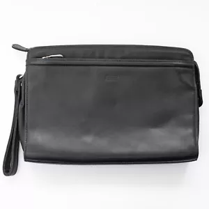 BALENCIAGA Leather Clutch Bag black Auth from JAPAN - Picture 1 of 23