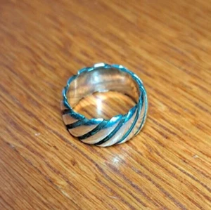 Tiffany & Co Vintage 1995 .925 Sterlingsilber gestreifter Bandring Größe 6 1/4 - Bild 1 von 5