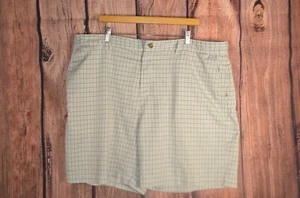 Adidas Mens Golf Shorts Flat Front Plaid ockets Size 42 Stretch 7.5" Inseam - Picture 1 of 5