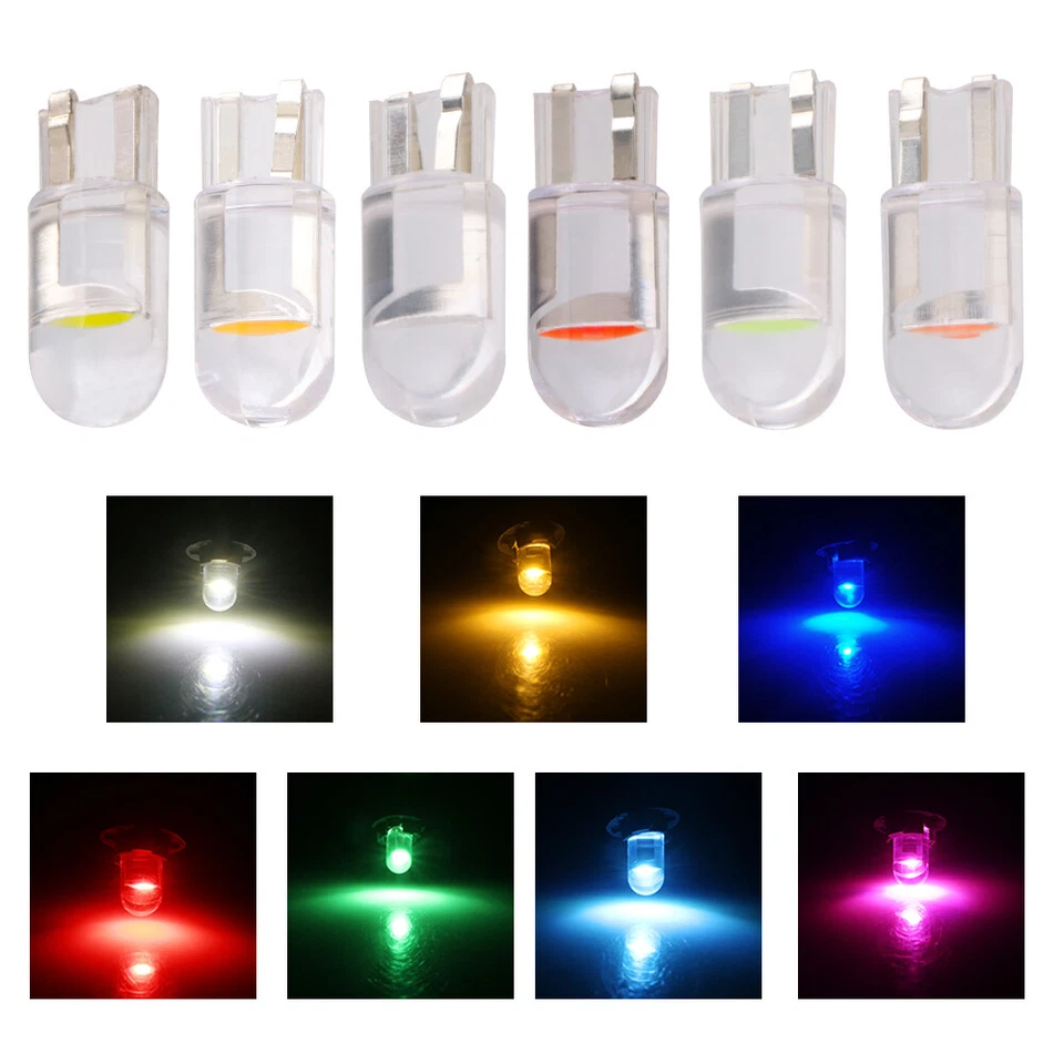 100Pcs T10 2825 168 194 F10 LED SMD 0.5W Interior Dome Map Trunk Light bulbs 12V - Image 1 of 4