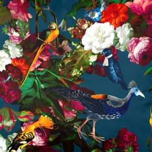 Luxury Designer Eco-Velvet UK Fabric Upholstery Curtain Metre Manor House Garden - Picture 1 of 43