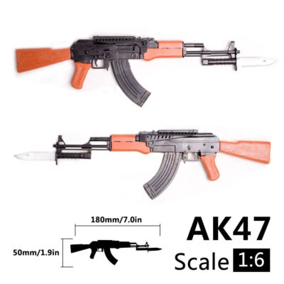 1/6 Scale 1:6 Toy Model AK47 Weapon For 12" Action Figure Assembly Gift Toy - Image 1 of 4