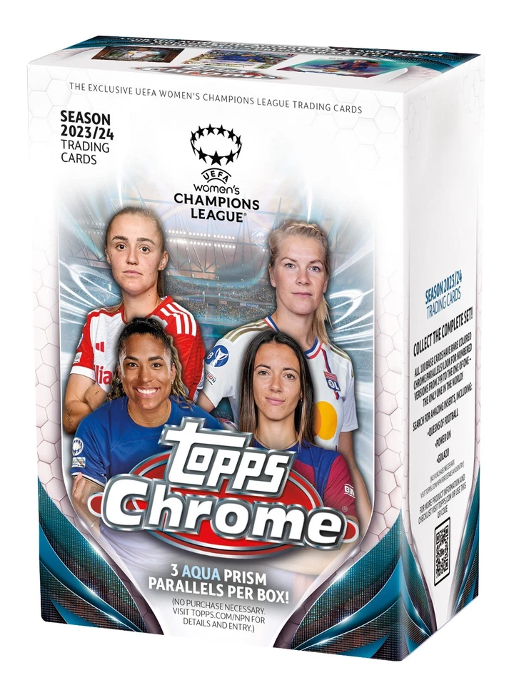 2023-24 Topps Chrome UEFA Women's Champions League Soccer Factory Sealed Blaster - Image 1 of 1