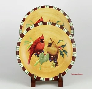 Lenox WINTER GREETINGS-CARDINAL, Set/s of 2 Salad Plates, MINT & NEAR MINT! - Picture 1 of 2