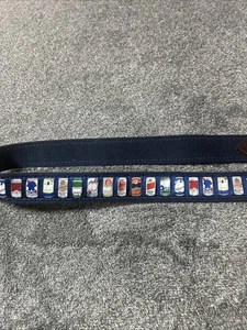 Vintage Bierdosen Gürtel Blau The Belted Cow Co Made in USA Maine Leder Größe 34 - Bild 1 von 8