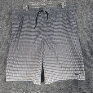 Costume da bagno Nike pantaloncino uomo grande grigio nero bianco sfumato foderato con coulisse - Foto 1 di 10