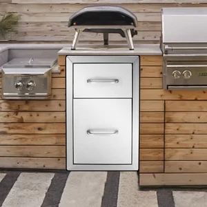 Stainless Steel Outdoor Kitchen Drawer with Double-Layer Storage Design - Picture 1 of 24