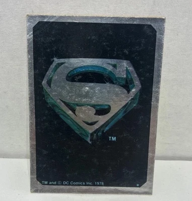 1978 DC Comics Superman Man Steel Old Vintage Movie Foil Sticker Card (E) - Image 1 of 3