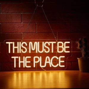 This Must Be The Place Neon Sign for Wall Décor Dimmable LED Neon Light USB P... - Picture 1 of 6