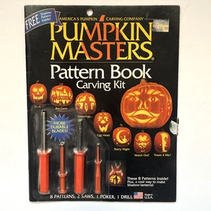 Vintage Halloween 1997 Pumpkin Masters Schnitzset Musterbuch 8 Muster Hergestellt in den USA - Bild 1 von 5