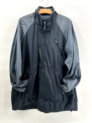 GAP Men’s Jacket Black Grey Windbreaker Pullover Fleece Lined - Size XXL - Y2K - Image 1 of 4