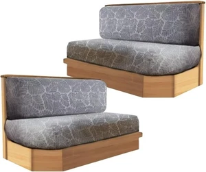 Juego de 2 fundas de cojín para comedor RV respaldo y asiento ideales para 2, gris  - Imagen 1 de 7