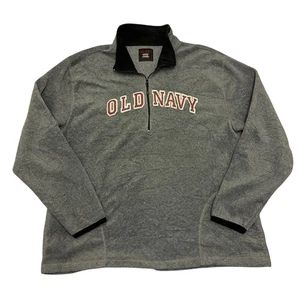 Old Navy Fleece 1/2 Zip Grey Mens 2XL Pullover Logo Retro Outdoors - Picture 1 of 10