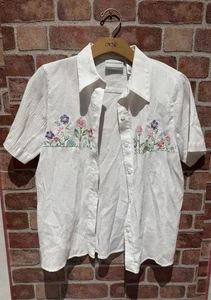 Blusa Camisa Para Mujer Alfred Dunner Petites 10 P Multicolor Bordado Floral - Imagen 1 de 7