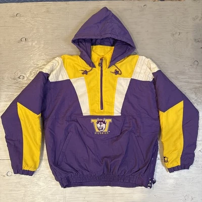 VTG 90s Starter University of Washington Huskies Pullover 1/2 Zip Jacket Sz M - Image 1 of 4