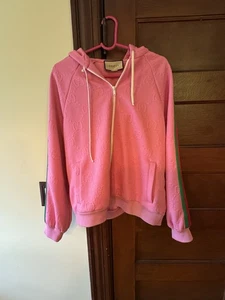 GUCCI Hooded Zip-Up Jacket Size Large Pink! - Foto 1 di 19