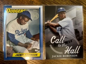 2025 Topps Jackie Robinson (2) Retro 1990 #T90-11 & Call HOF #CTH-8 LA Dodgers - Picture 1 of 2
