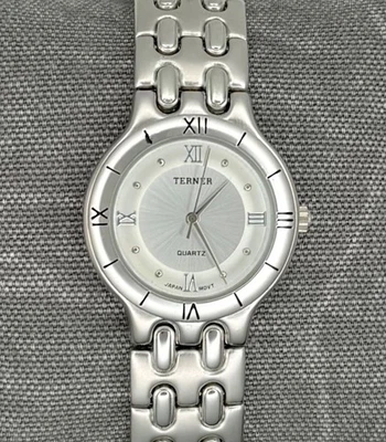 Terner K-1971G Silver Tone/Silver Roman Numeral Dial Women's Watch 33mm - Image 1 of 4
