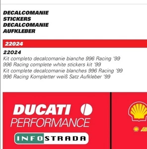 Ducati Performance 916 996 748 World Superbike 1999 Sponsor Decals Aufkleber - Bild 1 von 13