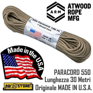 Corda PARACORD 550 AtWood Rope MFG 30 Metri 250 Kg Original Made in USA Coyote - Bild 1 von 1