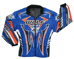Kids motocross motorbike jacket blue-orange Wulfsport age 11-13 *oversized 34" - Picture 1 of 1