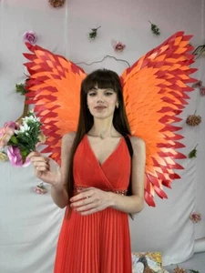 Phoenix Wings Halloween Adulto Disfraz Mujeres Fuego Pájaro Alas Adulto Cosplay - Imagen 1 de 9