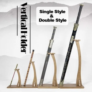 Bamboo Vertical Katana Samurai Sword Holder Stand Assembly Sword Rack Swan Shape - Picture 1 of 14