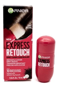 Garnier EXPRESS RETOUCH Grey Hair Concealer Light Brown .34 fl oz - Picture 1 of 3