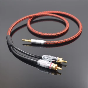 High Quality Stereo 3.5mm to 2 RCA Audio Cable Audiophile Hi Fi for HDTV CD DVD - Picture 1 of 7