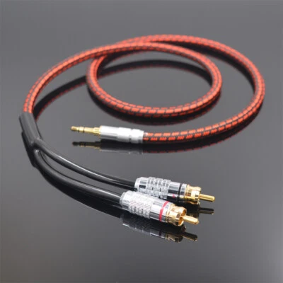 High Quality Stereo 3.5mm to 2 RCA Audio Cable Audiophile Hi Fi for HDTV CD DVD - Image 1 of 4