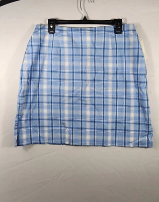 VINTAGE NWT FASHION BUG MIDI SKIRT, SIZE 14, BLUE LAGOON PLAID - Image 1 of 4