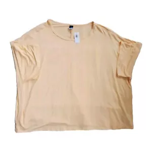 Old Navy Luxe Women's XXL Oversized Coral T-Shirt Short Sleeve Crew Neck NEW - Picture 1 of 7