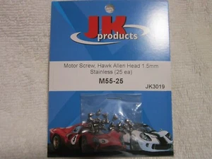 JK HAWK MOTOR SCREW ALLEN HEAD 1.5 MM STAINLESS 25 PER PACK JK3019 - Picture 1 of 1