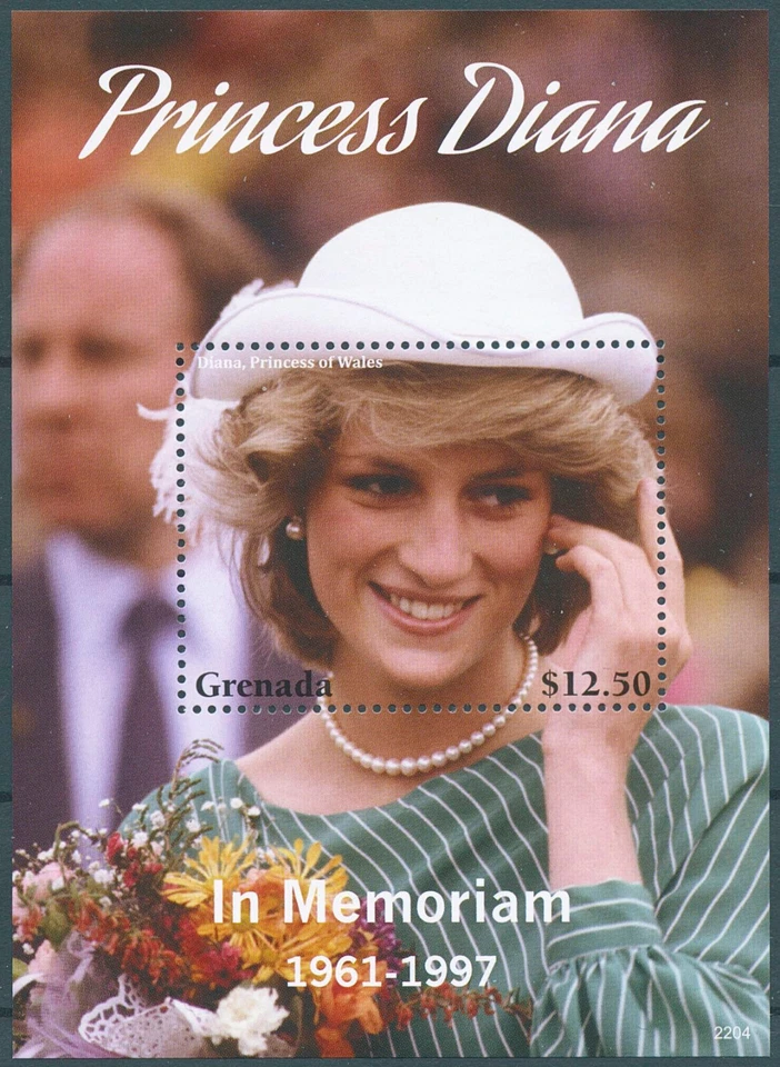 Estampillas de regalías de Granada 2022 MNH princesa Diana de Gales en memoria 1v S/S Foto 1 de 1