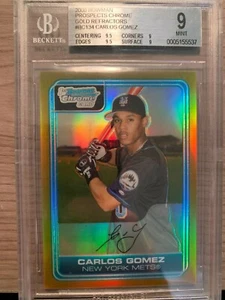 2006 Bowman Prospects Chrome Gold Refractor Carlos Gomez BGS 9.0 /50 #BC134 - Picture 1 of 2