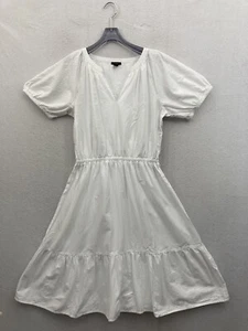 Abito Ann Taylor Factory bianco manica a sbuffo taglia 6 foderato - Foto 1 di 9