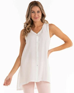 Neu mit Etikett neu Fresh Produce weiß ärmellos Nikki Tank Tunika Top Größe M oder L UVP $ 59 - Bild 1 von 3